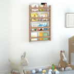 Montessori меламинова стена библиотека в цвят борова дъб 74x10x120cm.