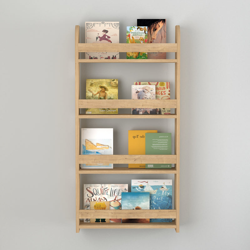 Montessori стенен рафт от меламин в цвят сапфирен дъб 60x15x120cm