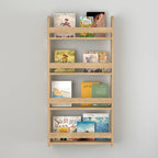 Montessori стенен рафт от меламин в цвят сапфирен дъб 60x15x120cm