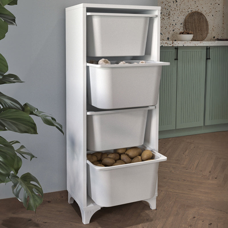 Многофункционално мебели Kayra I меламин с 4 кошници в бял цвят 45.2x29.7x116.3cm.
