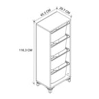 Многофункционално мебели Kayra I меламин с 4 кошници в бял цвят 45.2x29.7x116.3cm.
