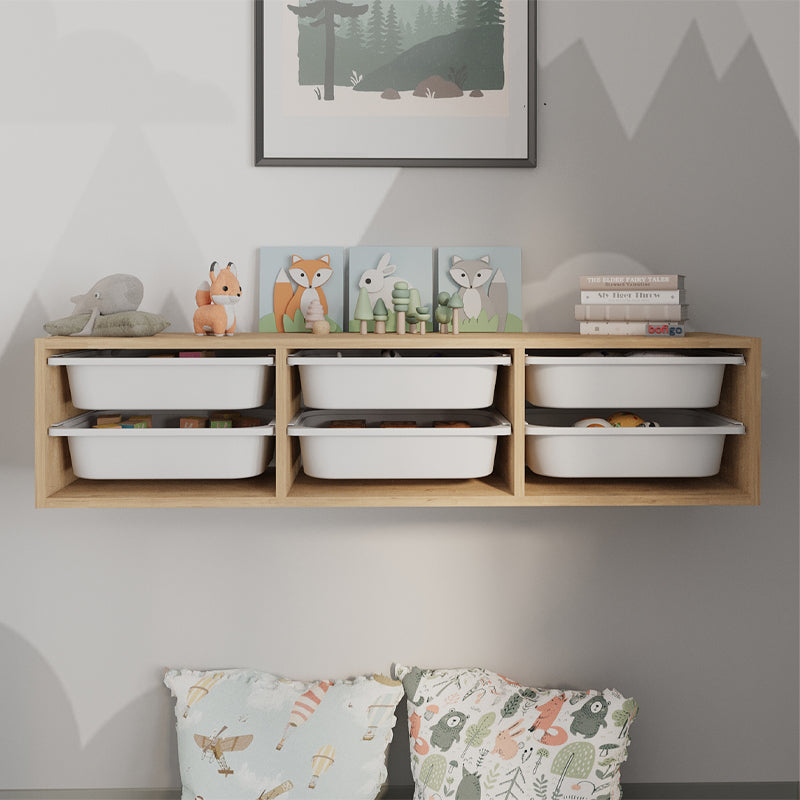Pavia wall-mounted скрин с 6 чекмеджета в цвят сапфирен дъб 132x31x30.7cm