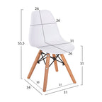 Детски стол Twist Детско с дървени крака и бяла PP седалка 31x34x55.5H