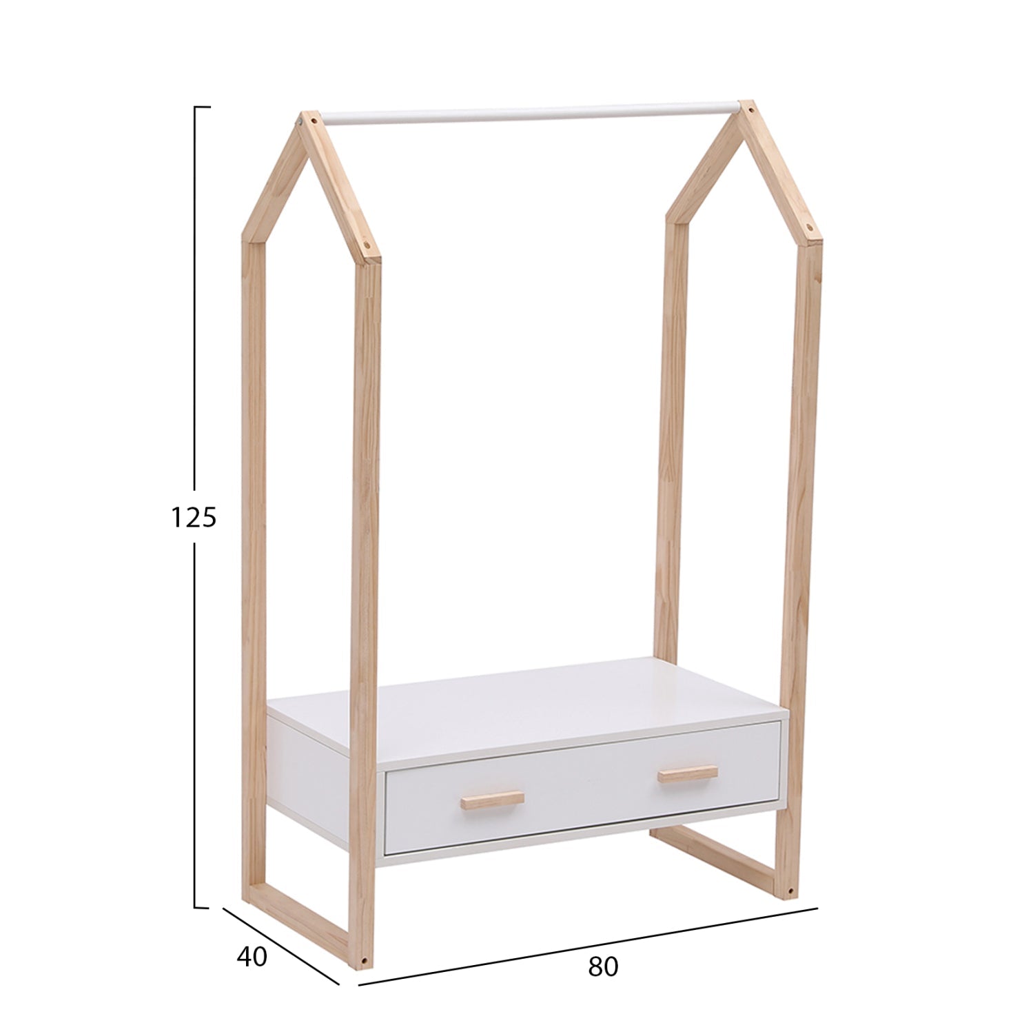 Закачалка за деца с чекмедже Мираж меламин-смърч 80x40x125Hсм