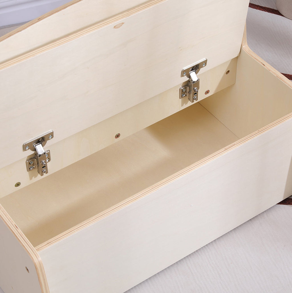 Детска пейка с място за съхранение RICKI MDF и шперплат естествен 63x4