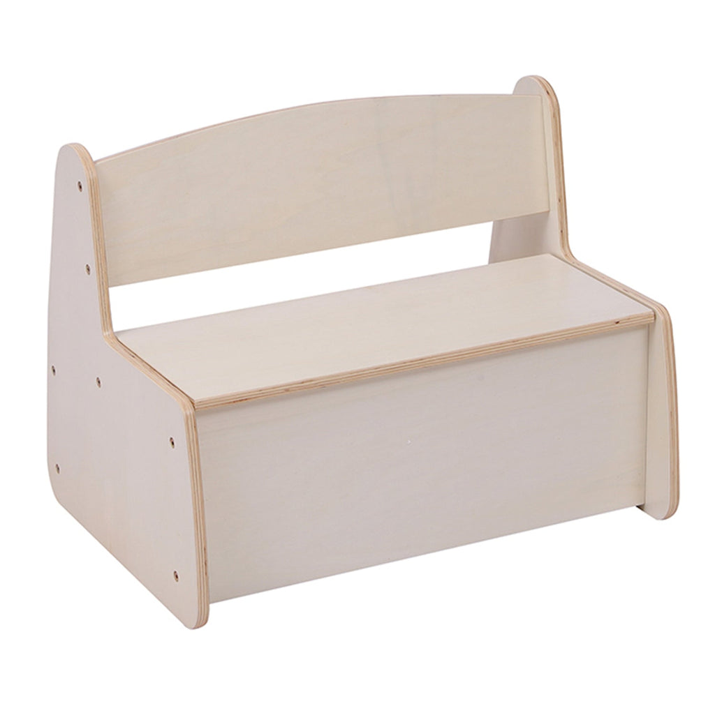 Детска пейка с място за съхранение RICKI MDF и шперплат естествен 63x4