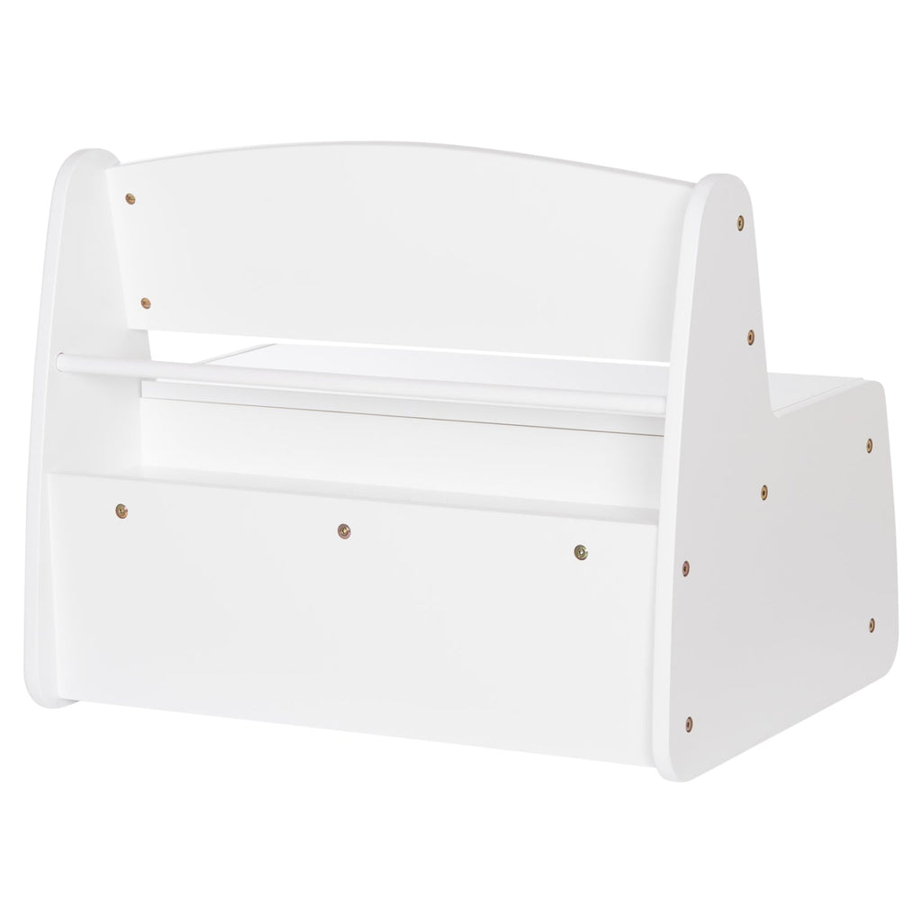 Детска пейка с място за съхранение RICKI MDF & ПДЧ бял 63x43x47 см