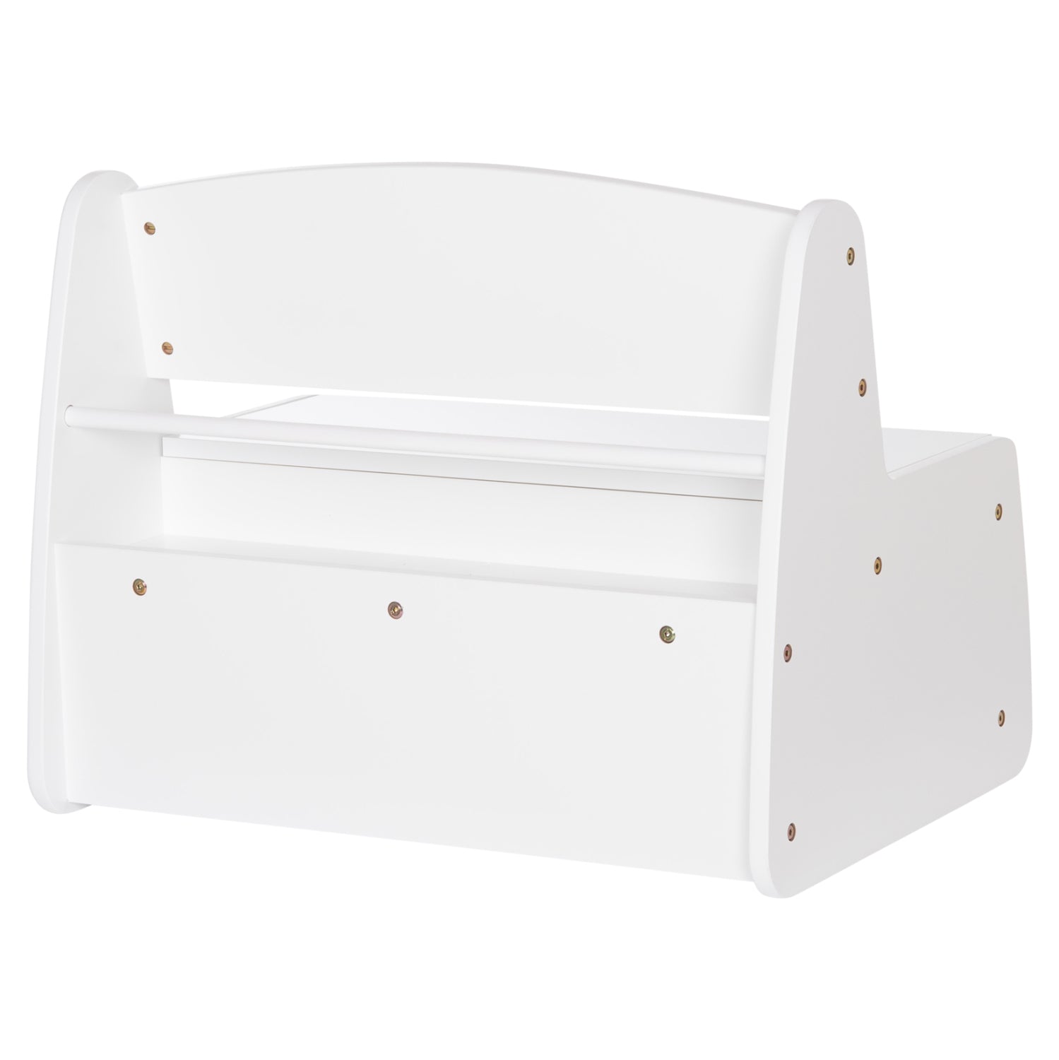 Детска пейка с място за съхранение RICKI MDF & ПДЧ бял 63x43x47 см