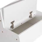 Детска пейка с място за съхранение RICKI MDF & ПДЧ бял 63x43x47 см