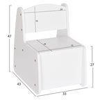 Детски стол с ракла RICKI бял 33x43x47 см