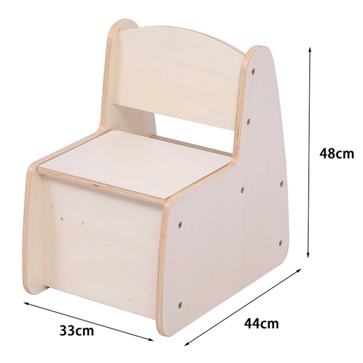 Детски стол с рафт RICKI естествен 33x43x47 см