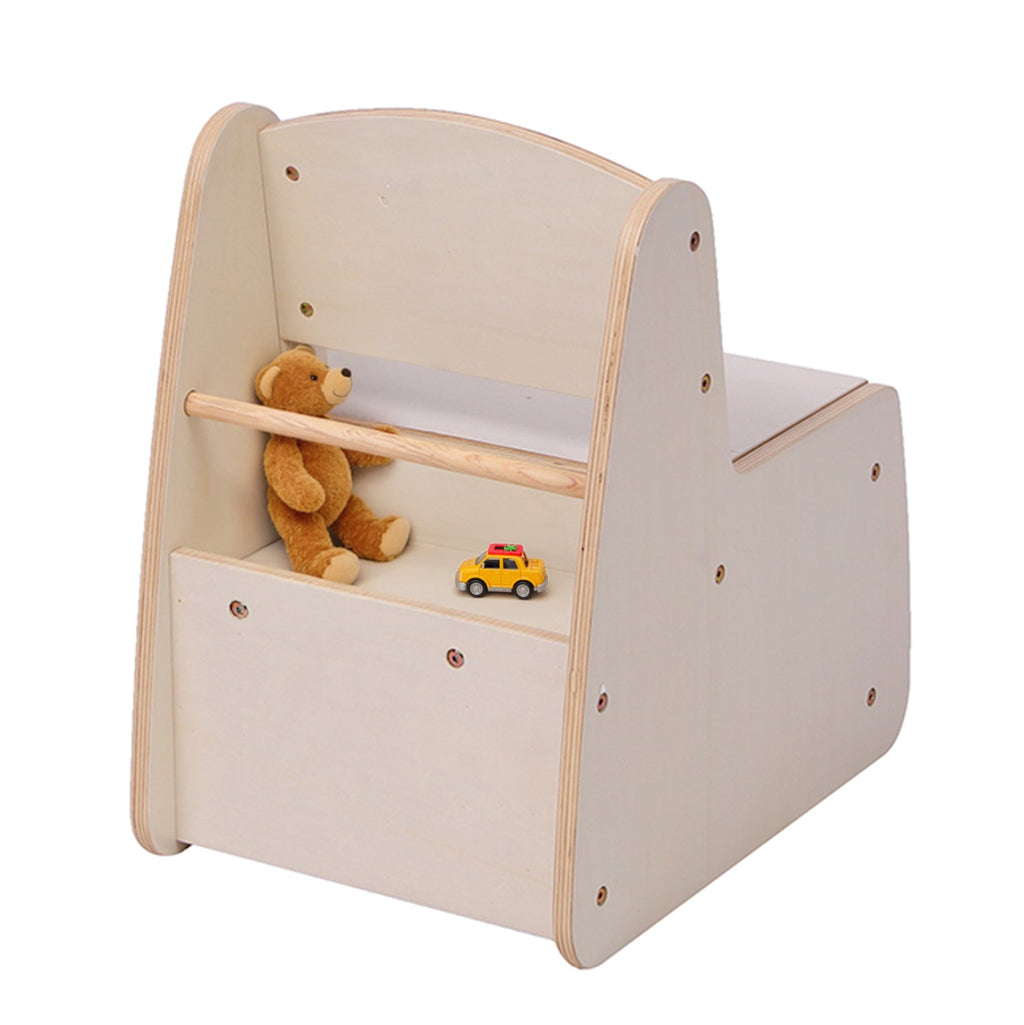 Детски стол с рафт RICKI естествен 33x43x47 см