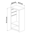 Скрин SANI меламин в цвят сонома-бял с чекмеджета P.E. 45,5x30x92Hсм
