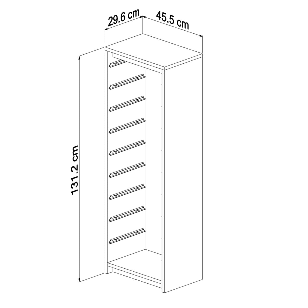 Скрин SANI меламин в цвят сонома-бял с чекмеджета P.E. 45,5x29,6x125Hсм