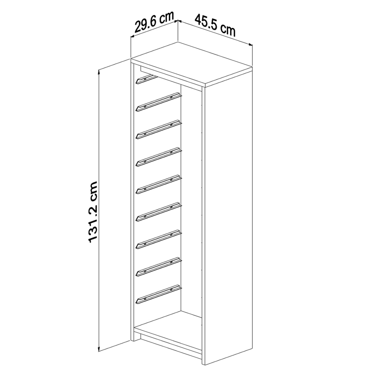 Скрин SANI меламин в цвят сонома-бял с чекмеджета P.E. 45,5x29,6x125Hсм