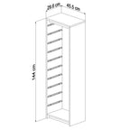 Скрин SANI меламин в цвят сонома-бяло с чекмеджета P.E. 45,5x29,6x144Hсм